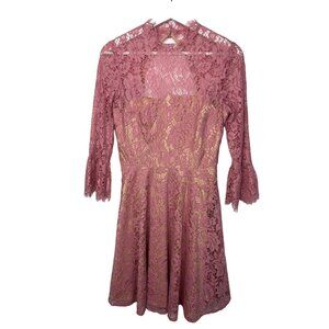 Eliza J Women’s Pink Lace Ruffle Cocktail Party Dress Size 2